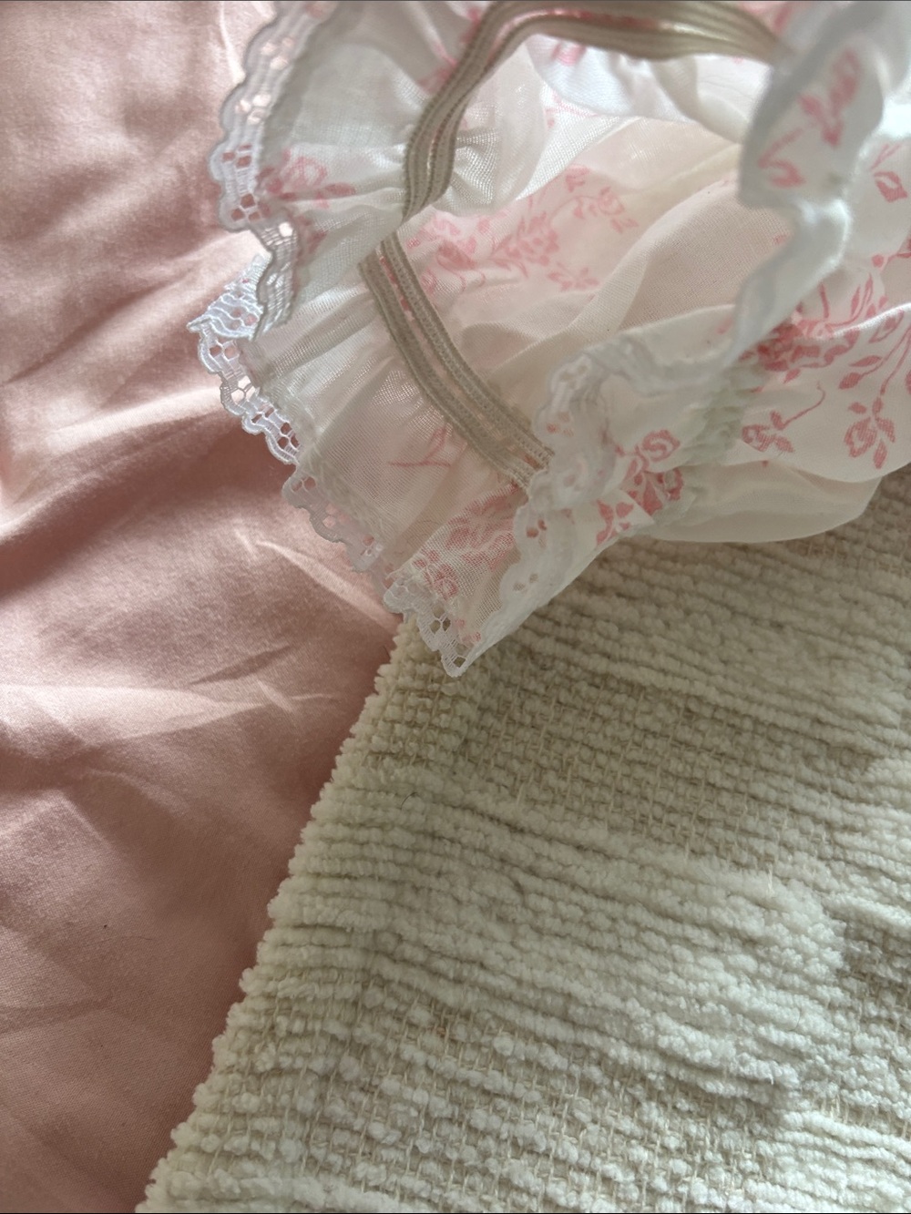 Miss Elaine Pink and White Floral Nightgown - Picture 6 of 12